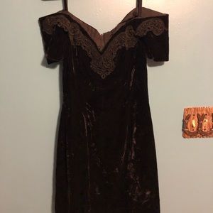 Sexy Velvet Vintage Off the Shoulder Dress